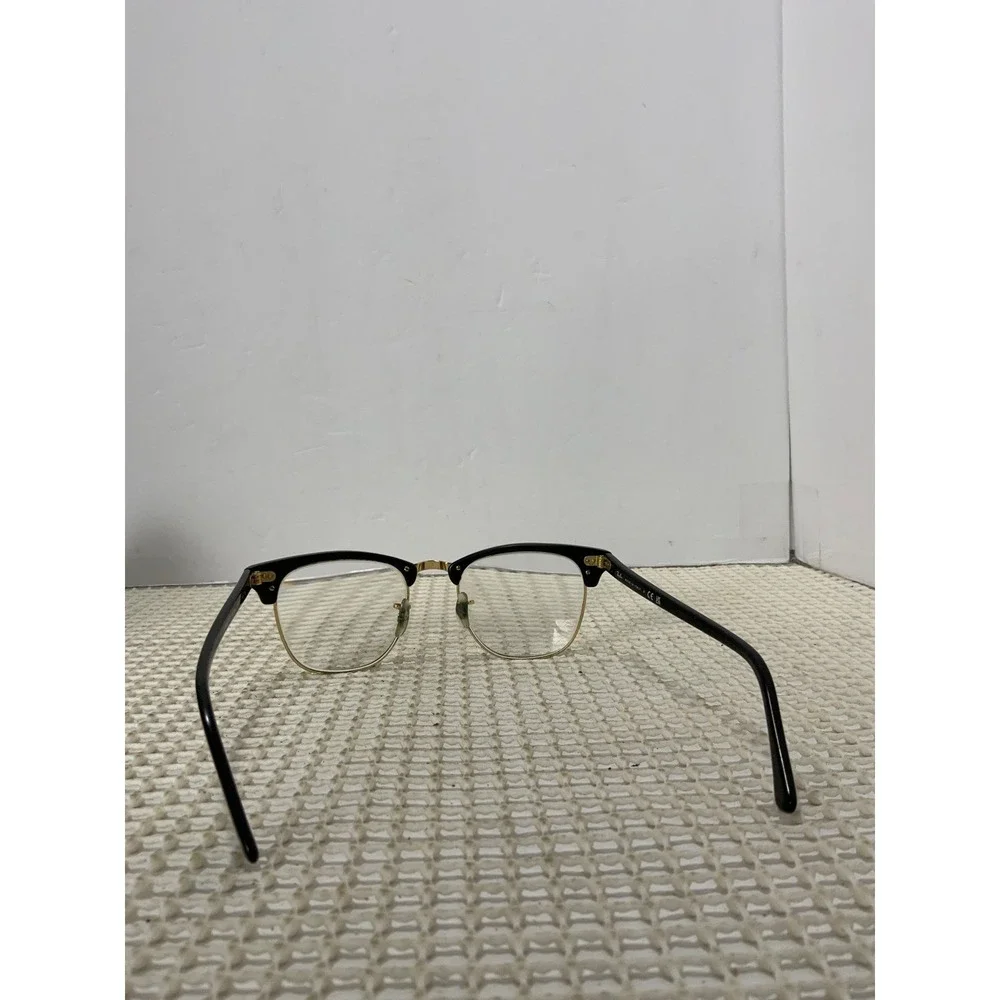 Rayban Clubmaster RB 3016 Glasses Black Gold Round Frames Only Slightly Bent‎